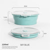 Image of Collapsible Food Storage Container with Lid Portable Silicone Food Container Microwave Freezer Safe Lunch Box