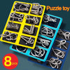 Image of 8Pcs/Set Metal Montessori Puzzle Wire  Mind Brain Teaser Puzzles Children Adults Interactive Game Reliever Educational Toys