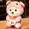 Image of Promotion Kawaii Green  Jointed Bear Cosplay Panda Doll Plush Toy Cartoon  Animal Plushie Throw Pillow Birthday Gift Home Decor
