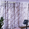 Image of Outdoor Solar Curtain Light 300LED Waterproof String Lights Garden Yard Pavilion Fairy Garland String Lights Holiday Decor Light