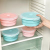 Image of Collapsible Food Storage Container with Lid Portable Silicone Food Container Microwave Freezer Safe Lunch Box