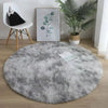 Image of VIKAMA green solid color tie dye silk wool carpet, living room sofa, coffee table mat, round carpet, bedroom bedside carpet
