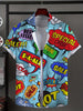 Image of Men's Shirt  Novel Graphic Tops Button Up Shirt Fashion Casual New Unisex Shirt Vacation Lapel Short Sleeves Shirt