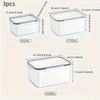 Image of 3-Pack BPA-Free Plastic Food Storage Containers with Lids and Strainers, Stackable Fridge Organizer for Fresh Produce, Vegetable