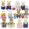 Image of Rabbit Doll 1/12 Micro Dollhouse Reindeer Sheep Elephant Squirrel Family Kitchen Toy Miniature Furniture Set Girl Toy Gift
