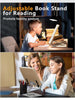 Image of Reading Stand Adjustable Desktop Book Stand for Reading Tablet Books Holder Cookbook Bracket Desk School Office Furniture
