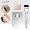 Image of Makeup Foundation Brush Mixing Palette Stainless Steel Foundation Lipstick Eye Shadow Mixer Palette with Spatula Make Up Tools
