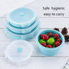 Image of Collapsible Food Storage Container with Lid Portable Silicone Food Container Microwave Freezer Safe Lunch Box
